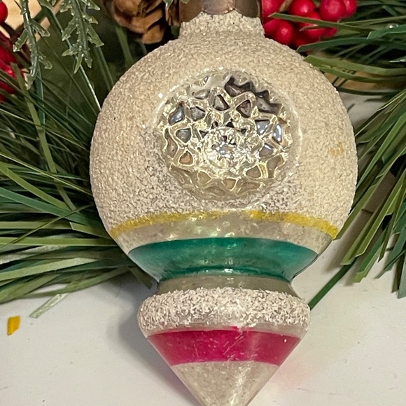 Vintage Mercury Glass Shiny Brite Double Indent Mica Ornament - Picture 6 of 7